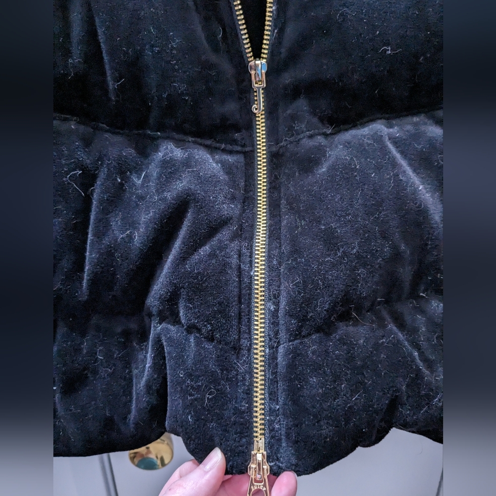 Juicy Couture velour puffer jacket black gently worn - Picture 3 of 8